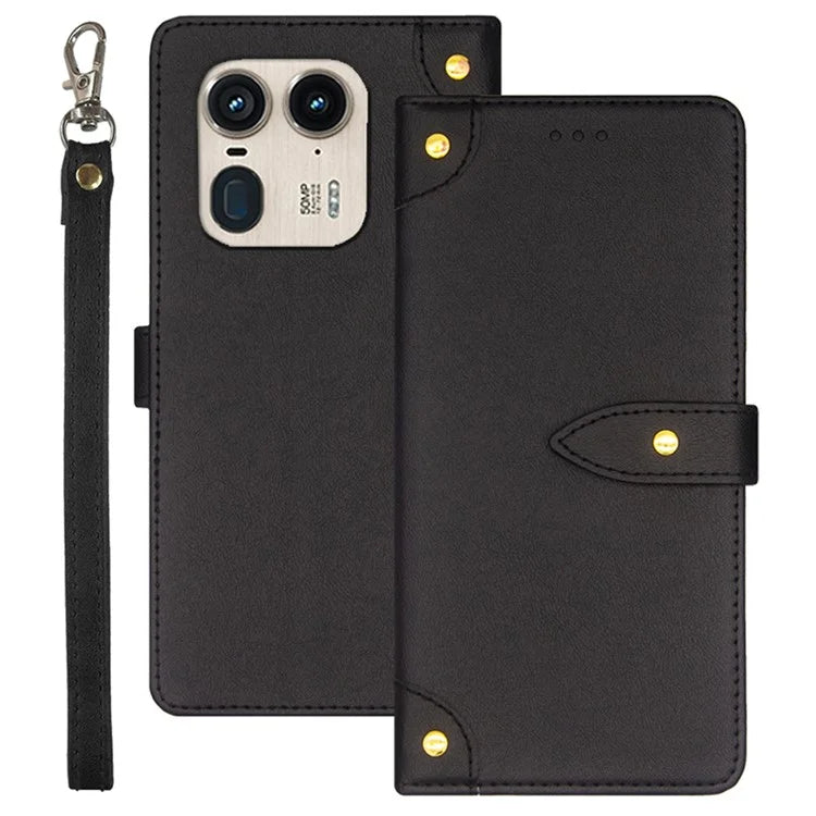 IDEWEI For Motorola Edge 50 Ultra 5G / Moto X50 Ultra 5G Case Flip Leather Phone Cover with Card Slots