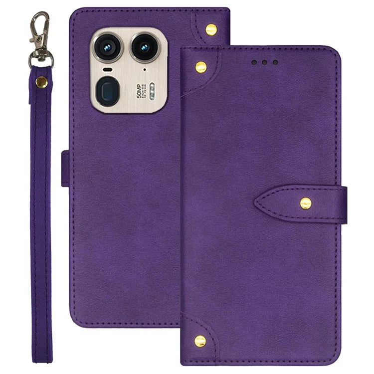 IDEWEI For Motorola Edge 50 Ultra 5G / Moto X50 Ultra 5G Case Flip Leather Phone Cover with Card Slots