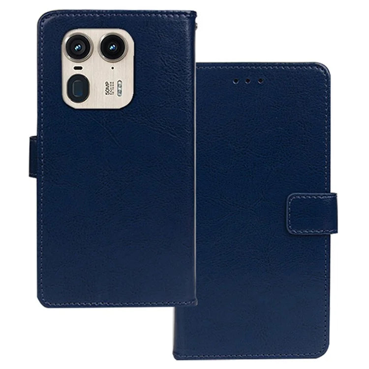 IDEWEI for Motorola Edge 50 Ultra 5G / Moto X50 Ultra 5G Case Crazy Horse Texture Flip Leather Phone Cover