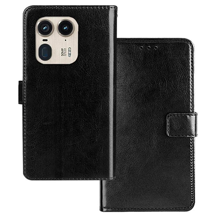 IDEWEI for Motorola Edge 50 Ultra 5G / Moto X50 Ultra 5G Case Crazy Horse Texture Flip Leather Phone Cover