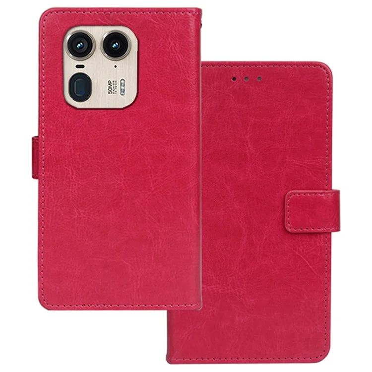 IDEWEI for Motorola Edge 50 Ultra 5G / Moto X50 Ultra 5G Case Crazy Horse Texture Flip Leather Phone Cover