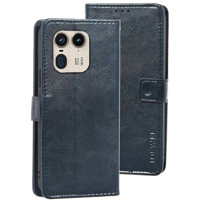 IDEWEI For Motorola Edge 50 Ultra 5G / Moto X50 Ultra 5G Leather Case Phone Wallet Cover Crazy Horse Texture