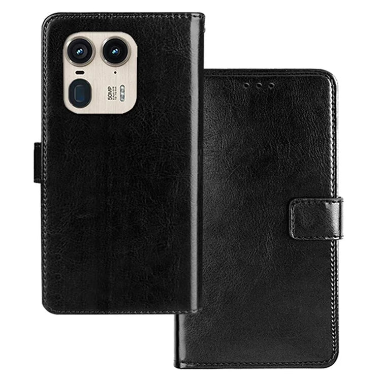 IDEWEI for Motorola Edge 50 Ultra 5G / Moto X50 Ultra 5G Phone Case Crazy Horse Texture Leather Flip Cover