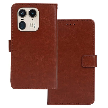 IDEWEI for Motorola Edge 50 Ultra 5G / Moto X50 Ultra 5G Phone Case Crazy Horse Texture Leather Flip Cover