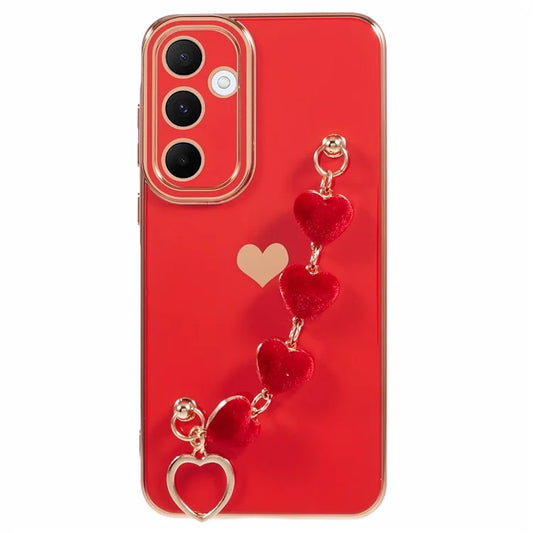 For Samsung Galaxy A15 4G / 5G Case TPU Electroplating Phone Cover with Strap Bracelet