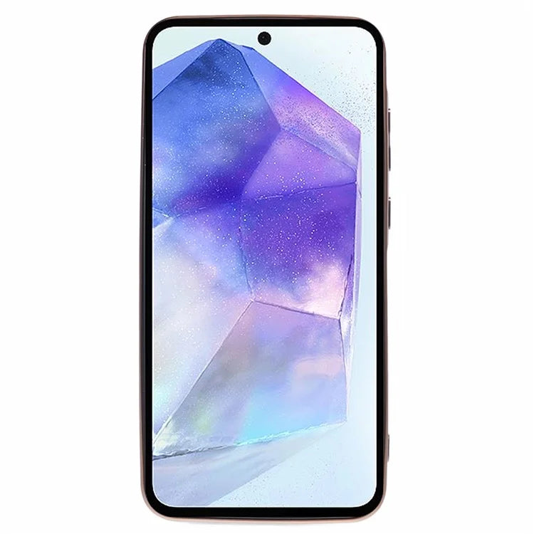 For Samsung Galaxy A13 5G Electroplating Case Phone TPU Cover with Plush Heart Chain Strap