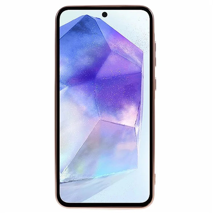 For Samsung Galaxy A13 5G Electroplating Case Phone TPU Cover with Plush Heart Chain Strap
