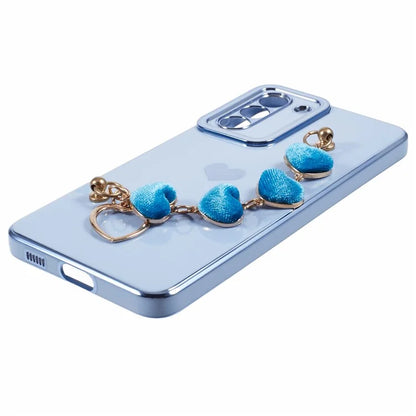 For Samsung Galaxy S21+ 5G Case Anti-Drop Soft TPU Phone Cover with Heart Chain Strap
