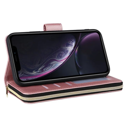 For iPhone XR Case Zipper Wallet Rhombus Leather Crossbody Phone Cover