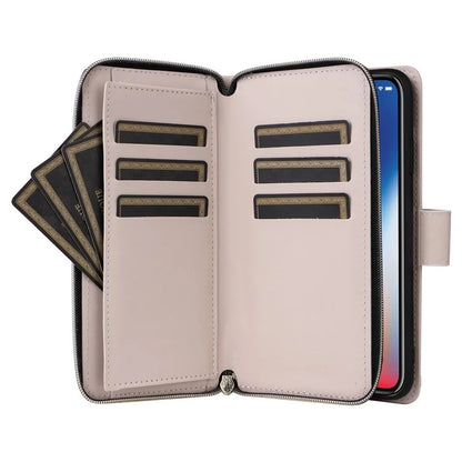 For iPhone X / XS Case Crossbody Leather Phone Cover Rhombus Grid Pattern