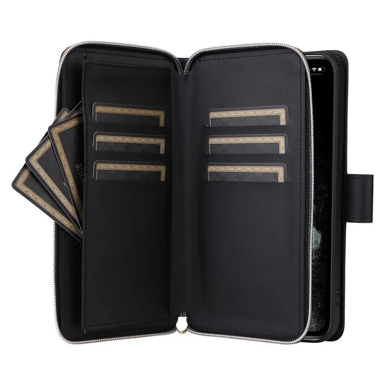 For iPhone 11 Pro Case Rhombus PU Leather Flip Phone Cover Zipper Wallet