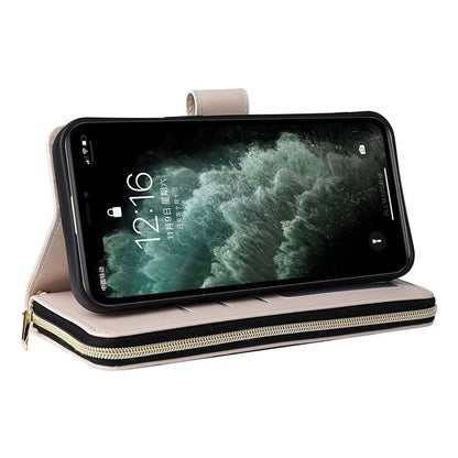 For iPhone 11 Pro Case Rhombus PU Leather Flip Phone Cover Zipper Wallet