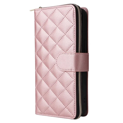 For iPhone 11 Pro Case Rhombus PU Leather Flip Phone Cover Zipper Wallet