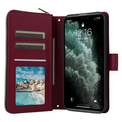 For iPhone 11 Pro Case Rhombus PU Leather Flip Phone Cover Zipper Wallet
