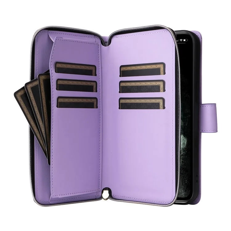 For iPhone 11 Pro Case Rhombus PU Leather Flip Phone Cover Zipper Wallet