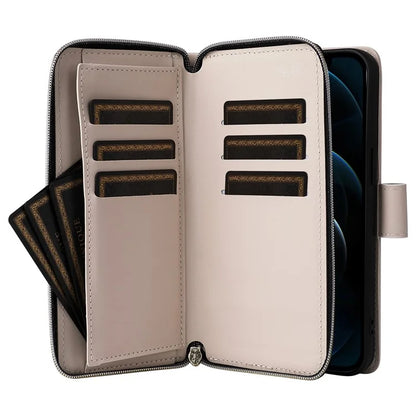 For iPhone 12 Pro Max Wallet Case Rhombus Grid Leather Phone Cover with Short / Long Straps