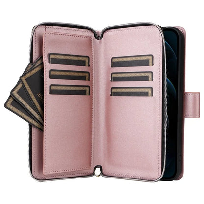 For iPhone 12 Pro Max Wallet Case Rhombus Grid Leather Phone Cover with Short / Long Straps