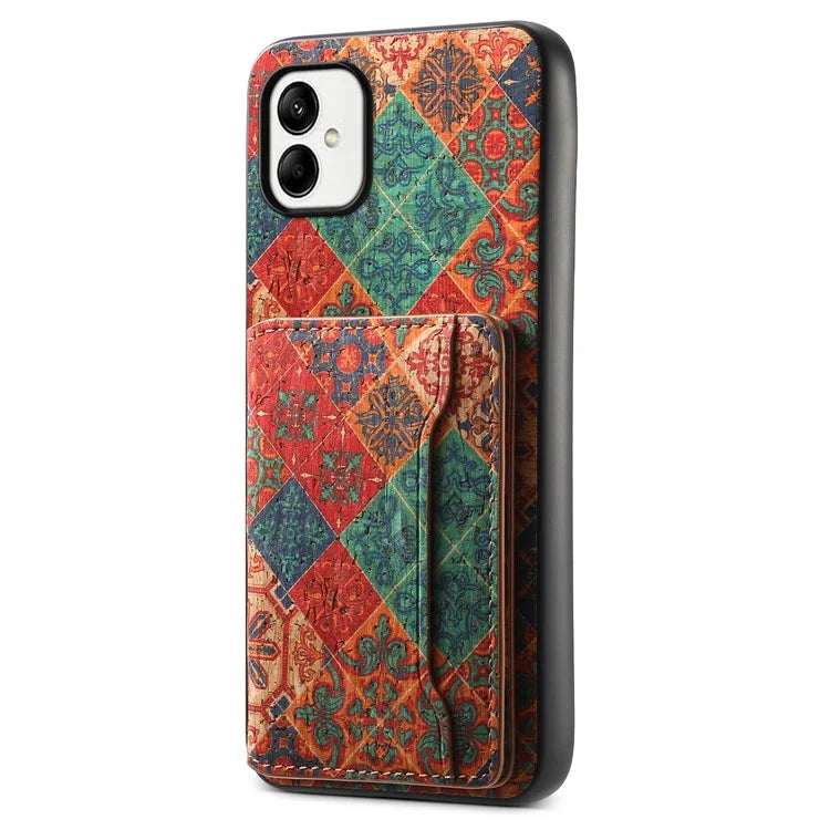 For Samsung Galaxy A05 4G Cases Floral Pattern Card Slot Kickstand PU+TPU+PC Phone Cover