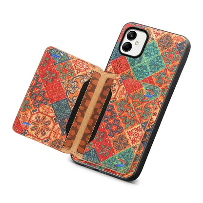 For Samsung Galaxy A05 4G Cases Floral Pattern Card Slot Kickstand PU+TPU+PC Phone Cover
