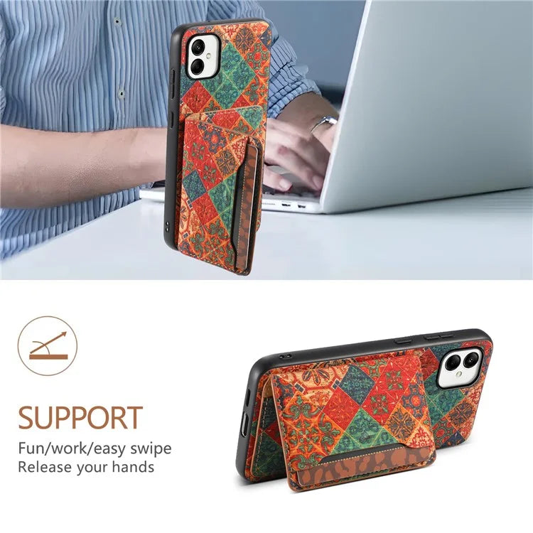 For Samsung Galaxy A05 4G Cases Floral Pattern Card Slot Kickstand PU+TPU+PC Phone Cover
