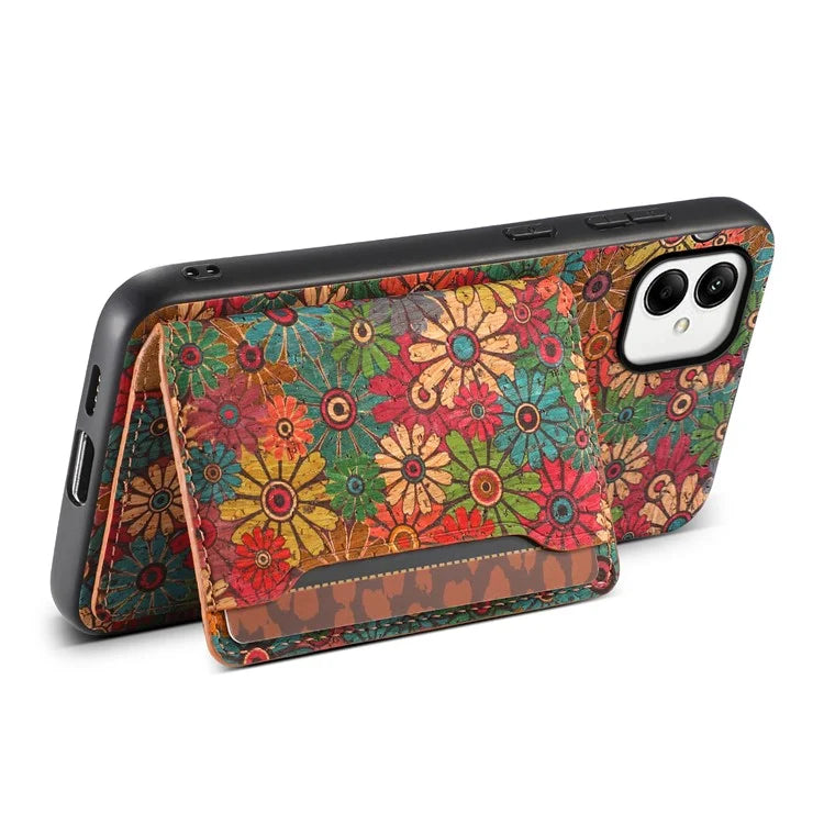 For Samsung Galaxy A05 4G Cases Floral Pattern Card Slot Kickstand PU+TPU+PC Phone Cover