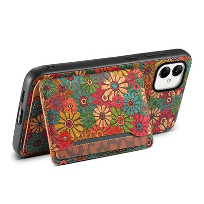 For Samsung Galaxy A05 4G Cases Floral Pattern Card Slot Kickstand PU+TPU+PC Phone Cover