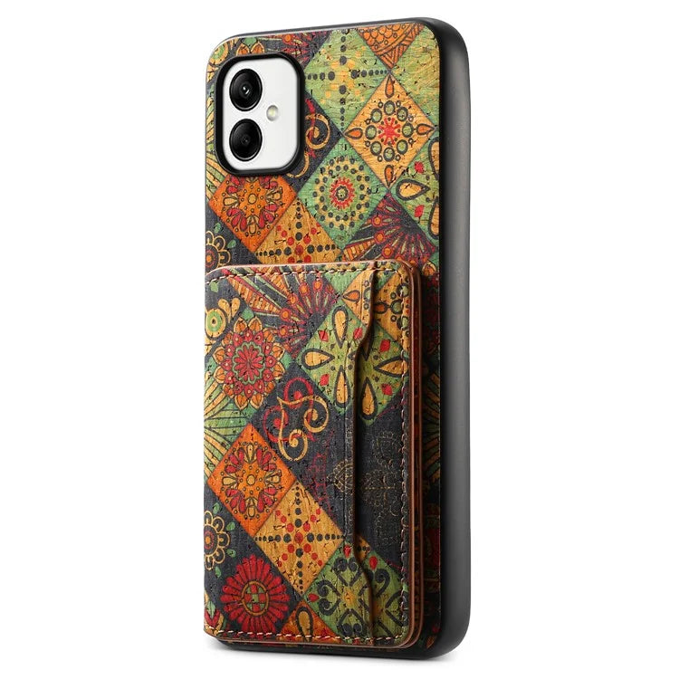 For Samsung Galaxy A05 4G Cases Floral Pattern Card Slot Kickstand PU+TPU+PC Phone Cover