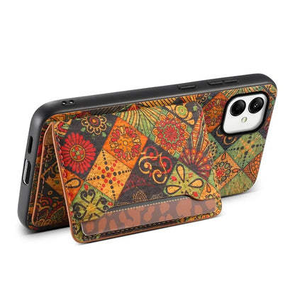 For Samsung Galaxy A05 4G Cases Floral Pattern Card Slot Kickstand PU+TPU+PC Phone Cover