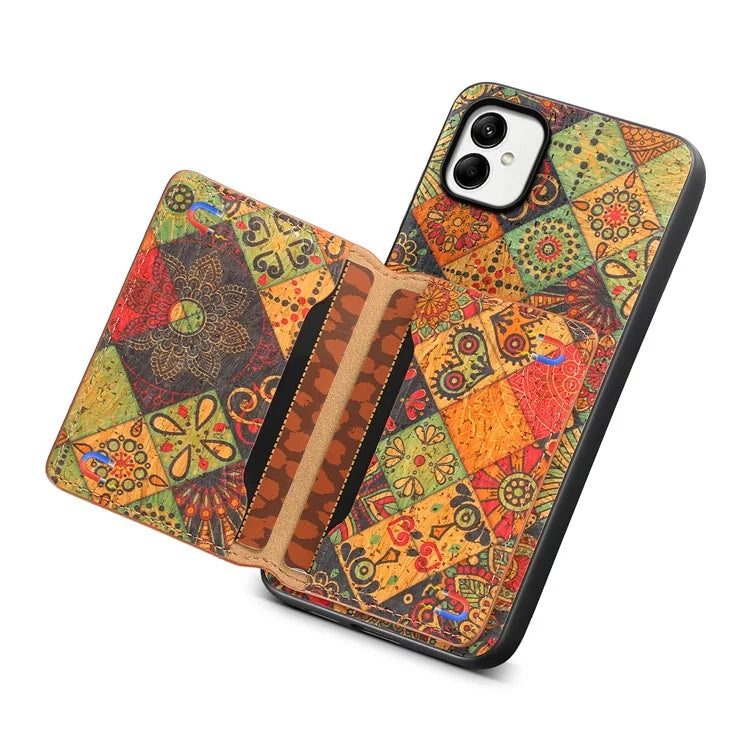 For Samsung Galaxy A05 4G Cases Floral Pattern Card Slot Kickstand PU+TPU+PC Phone Cover