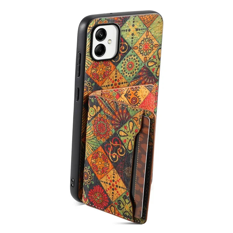 For Samsung Galaxy A05 4G Cases Floral Pattern Card Slot Kickstand PU+TPU+PC Phone Cover