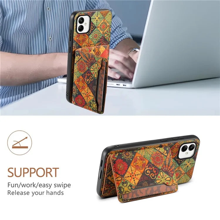 For Samsung Galaxy A05 4G Cases Floral Pattern Card Slot Kickstand PU+TPU+PC Phone Cover