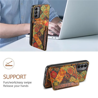For Samsung Galaxy A05s 4G Case Colorful Florals Leather Back Cover with Card Holder Kickstand
