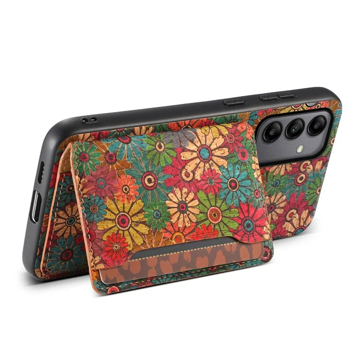 For Samsung Galaxy A05s 4G Case Colorful Florals Leather Back Cover with Card Holder Kickstand