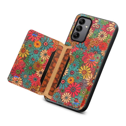 For Samsung Galaxy A05s 4G Case Colorful Florals Leather Back Cover with Card Holder Kickstand