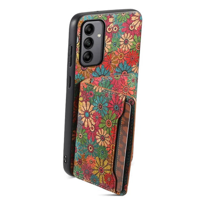 For Samsung Galaxy A05s 4G Case Colorful Florals Leather Back Cover with Card Holder Kickstand