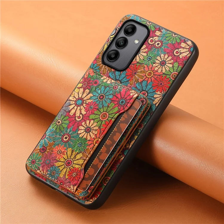 For Samsung Galaxy A05s 4G Case Colorful Florals Leather Back Cover with Card Holder Kickstand