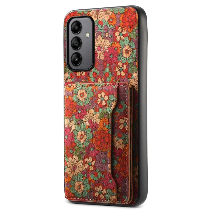 For Samsung Galaxy A05s 4G Case Colorful Florals Leather Back Cover with Card Holder Kickstand