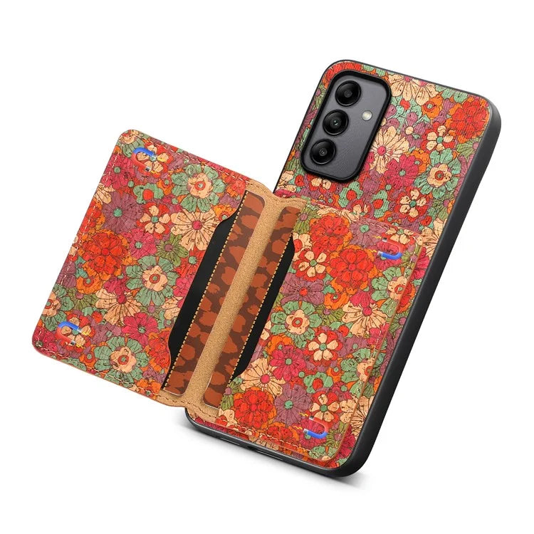 For Samsung Galaxy A05s 4G Case Colorful Florals Leather Back Cover with Card Holder Kickstand