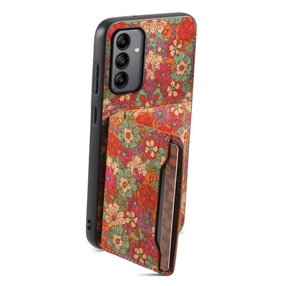 For Samsung Galaxy A05s 4G Case Colorful Florals Leather Back Cover with Card Holder Kickstand