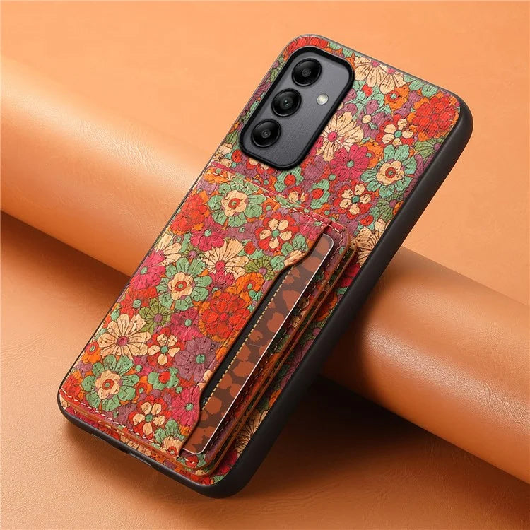 For Samsung Galaxy A05s 4G Case Colorful Florals Leather Back Cover with Card Holder Kickstand