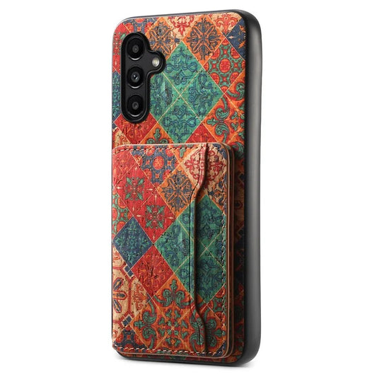 For Samsung Galaxy A15 5G Case Floral Pattern Card Slot Kickstand PU+TPU+PC Phone Shell