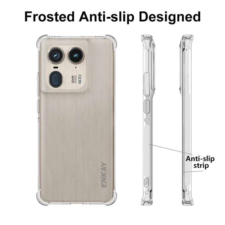 ENKAY HAT PRINCE For Motorola Edge 50 Ultra 5G / Moto X50 Ultra 5G Case Anti-Slip Strips Soft TPU Phone Cover
