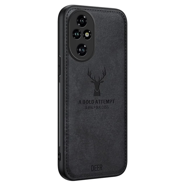 For Honor 200 Pro 5G Case Leather Back Soft Texture Deer Pattern Phone Cover