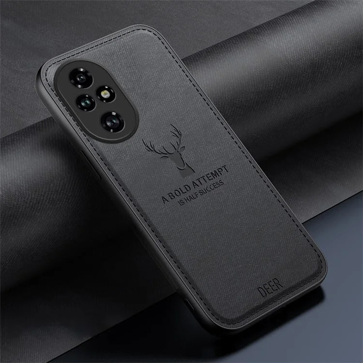 For Honor 200 Pro 5G Case Leather Back Soft Texture Deer Pattern Phone Cover