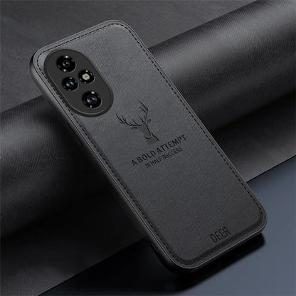 For Honor 200 Pro 5G Case Leather Back Soft Texture Deer Pattern Phone Cover