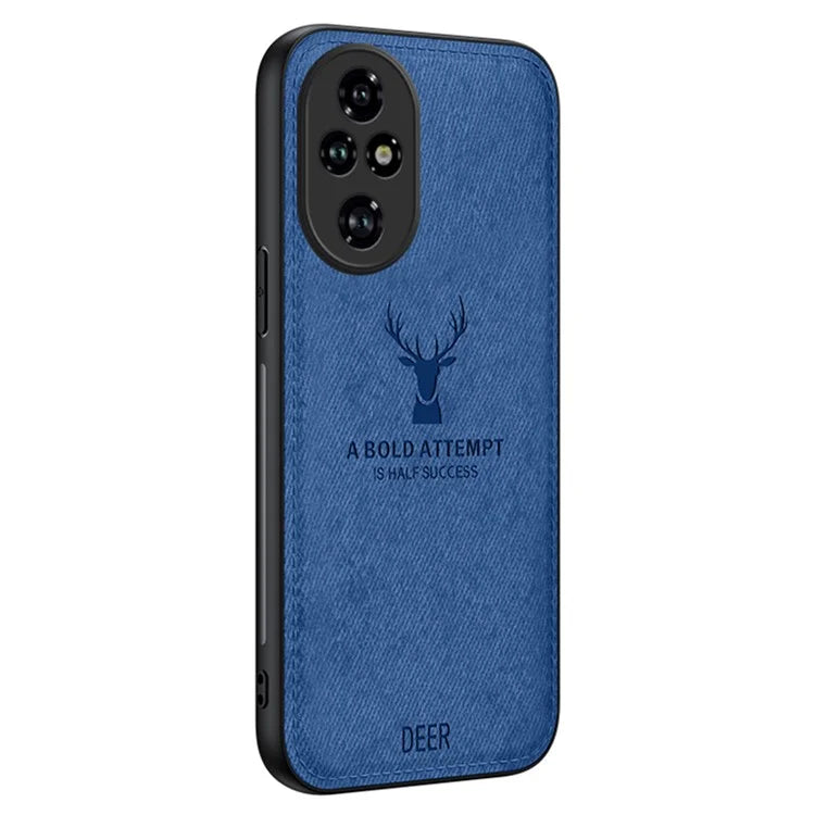For Honor 200 Pro 5G Case Leather Back Soft Texture Deer Pattern Phone Cover