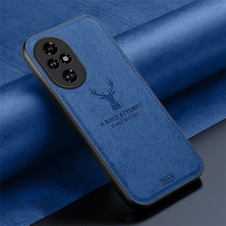For Honor 200 Pro 5G Case Leather Back Soft Texture Deer Pattern Phone Cover