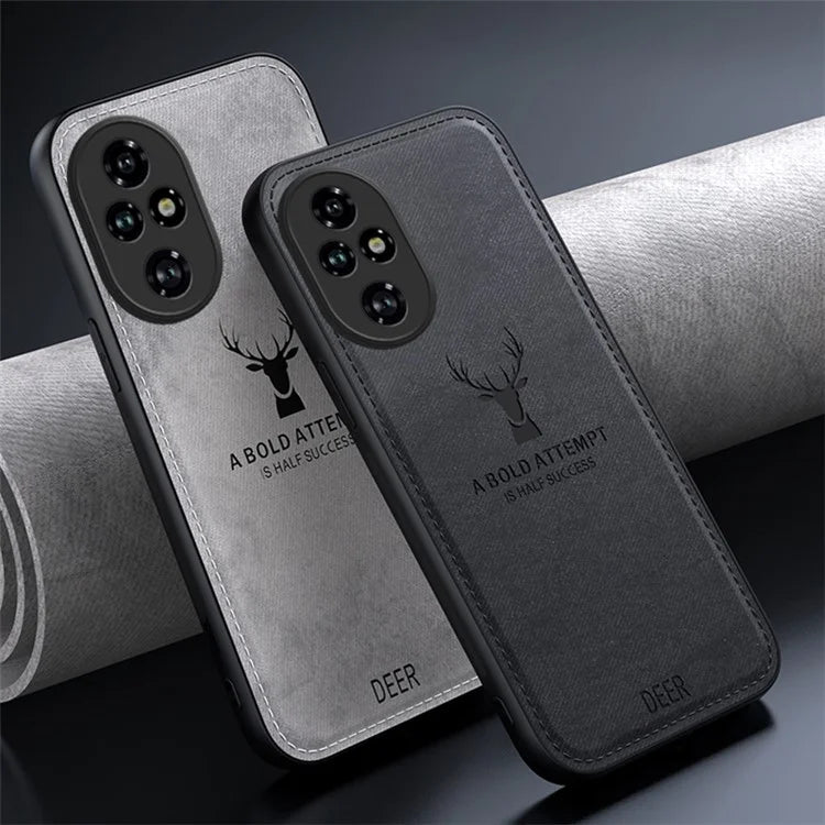 For Honor 200 Pro 5G Case Leather Back Soft Texture Deer Pattern Phone Cover