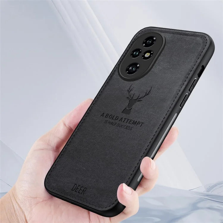 For Honor 200 Pro 5G Case Leather Back Soft Texture Deer Pattern Phone Cover