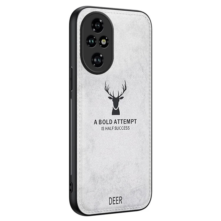 For Honor 200 Pro 5G Case Leather Back Soft Texture Deer Pattern Phone Cover